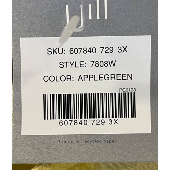 J. Jill Plus 3X Linen Apple Green Dress Floral Square Neck Half Sleeve Midi New - Picture 9 of 10